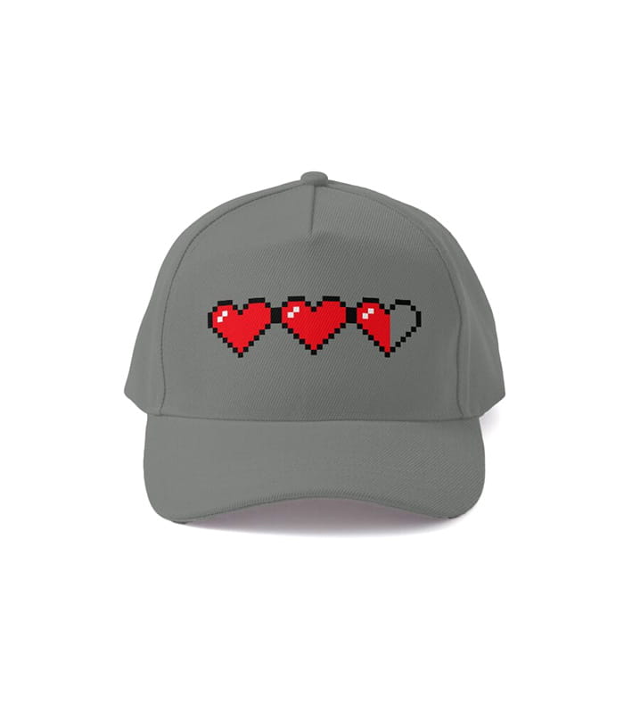 8-bit-hearts-cap.jpeg 8 Bit Hearts Cap - Image 1